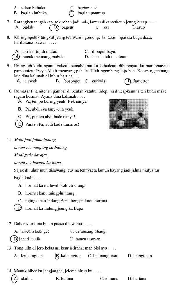 Soal Soal Bahasa Sunda Sd Kls1 Sd 6 - lasopaassets